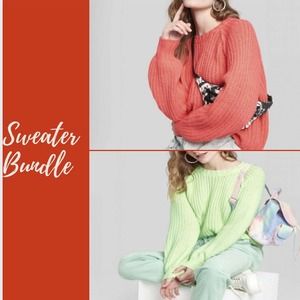 WILD FABLE 🧶 CABLE KNIT CREWNECK SWEATER BUNDLE